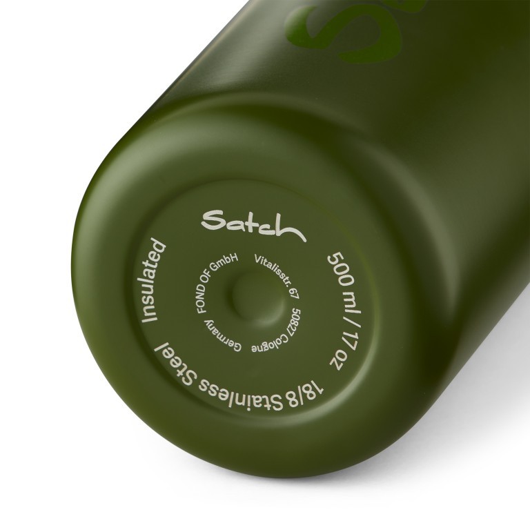 Trinkflasche Edelstahl Olive, Farbe: grün/oliv, Marke: Satch, EAN: 4057081168620, Abmessungen in cm: 7x23.5x7, Bild 5 von 5