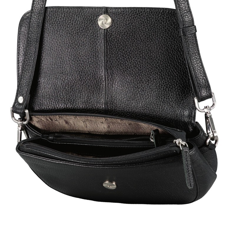 Umhängetasche Black, Farbe: schwarz, Marke: Hausfelder Manufaktur, EAN: 4065646015050, Abmessungen in cm: 25x20.5x6, Bild 6 von 6