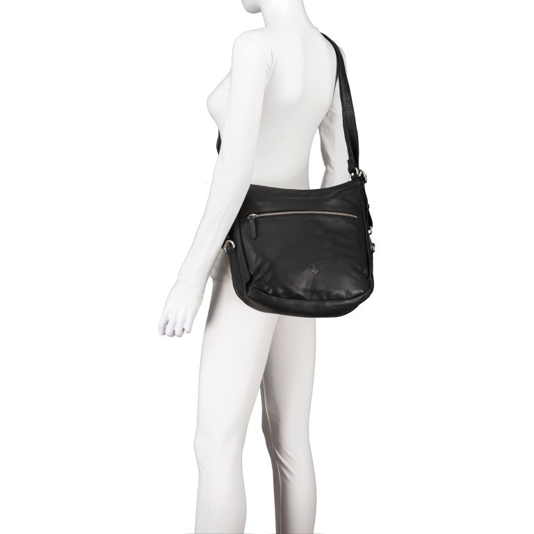 Beuteltasche / Rucksack Black, Farbe: schwarz, Marke: Hausfelder Manufaktur, EAN: 4065646015111, Abmessungen in cm: 28x29x8, Bild 5 von 7
