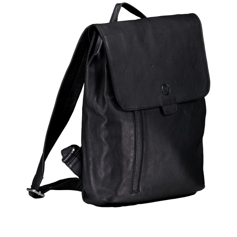 Rucksack Nappa Schwarz, Farbe: schwarz, Marke: Hausfelder Manufaktur, EAN: 4065646014251, Abmessungen in cm: 24.5x31x9.5, Bild 2 von 6