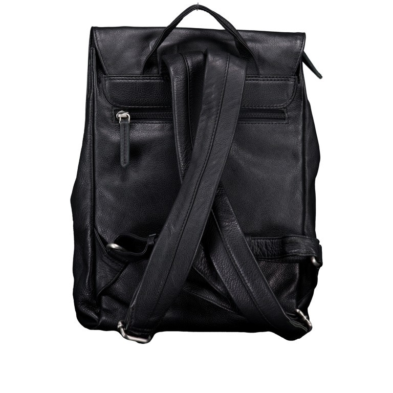 Rucksack Nappa Schwarz, Farbe: schwarz, Marke: Hausfelder Manufaktur, EAN: 4065646014251, Abmessungen in cm: 24.5x31x9.5, Bild 4 von 6