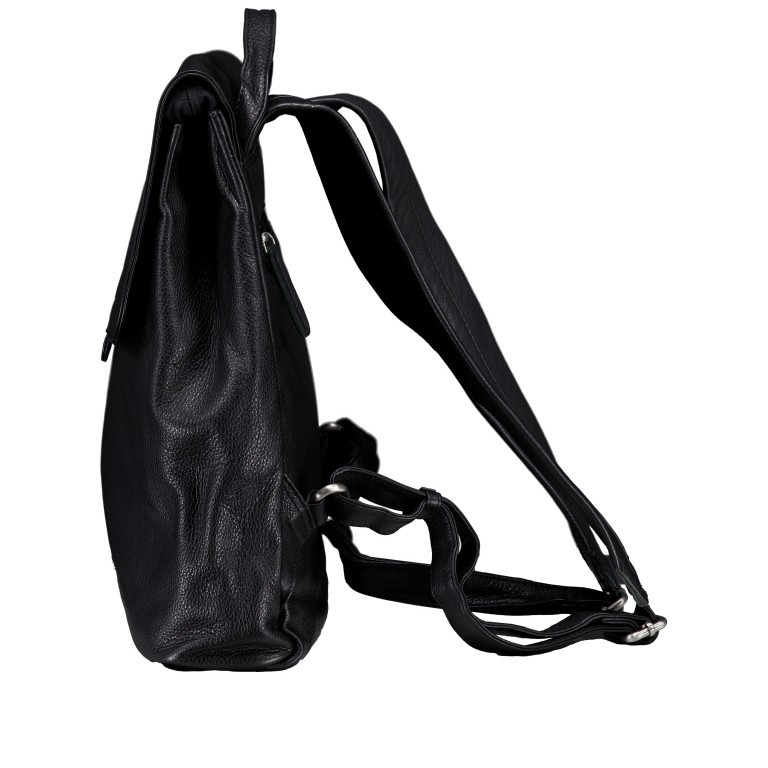 Rucksack Nappa Schwarz, Farbe: schwarz, Marke: Hausfelder Manufaktur, EAN: 4065646014251, Abmessungen in cm: 24.5x31x9.5, Bild 3 von 6