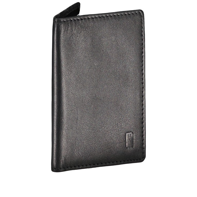 Karten-/Ausweisetui Nappa mit RFID-Schutz Schwarz, Farbe: schwarz, Marke: Hausfelder Manufaktur, EAN: 4065646014831, Abmessungen in cm: 7x10.2x1, Bild 2 von 4
