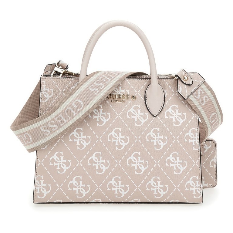 Handtasche Logo Allover Rosewood Logo, Farbe: rosa/pink, Marke: Guess, EAN: 0190231727095, Abmessungen in cm: 32x23.5x12, Bild 1 von 3