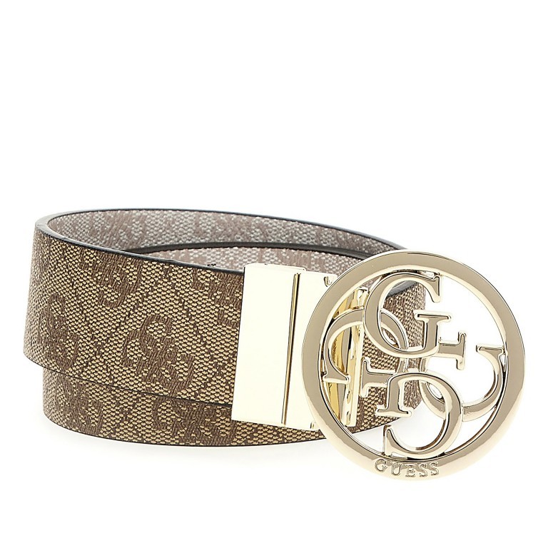 Gürtel Logo Allover mit Wendemöglichkeit Bundweite 95 CM Latte Logo, Farbe: beige, Marke: Guess, EAN: 7622078816760, Bild 1 von 6