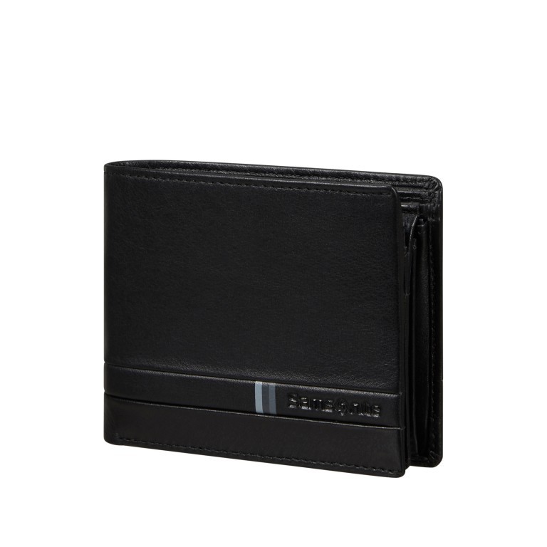 Geldbörse Flagged Black, Farbe: schwarz, Marke: Samsonite, EAN: 5400520141682, Abmessungen in cm: 10.5x8.5x2, Bild 1 von 3
