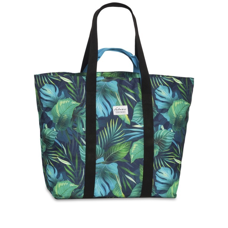 Badetasche Blätter, Farbe: blau/petrol, Marke: Fabrizio, EAN: 4066237012076, Abmessungen in cm: 46x46x20, Bild 1 von 1