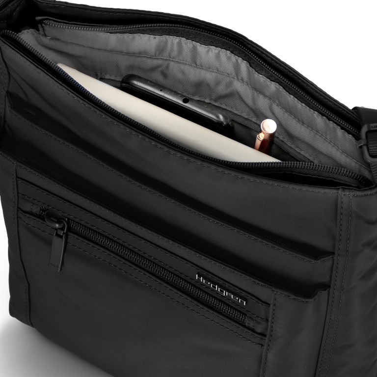 Umhängetasche Inner City Orva mit RFID-Schutz Black, Farbe: schwarz, Marke: Hedgren, EAN: 5413507858381, Abmessungen in cm: 24x25.5x8.5, Bild 7 von 9