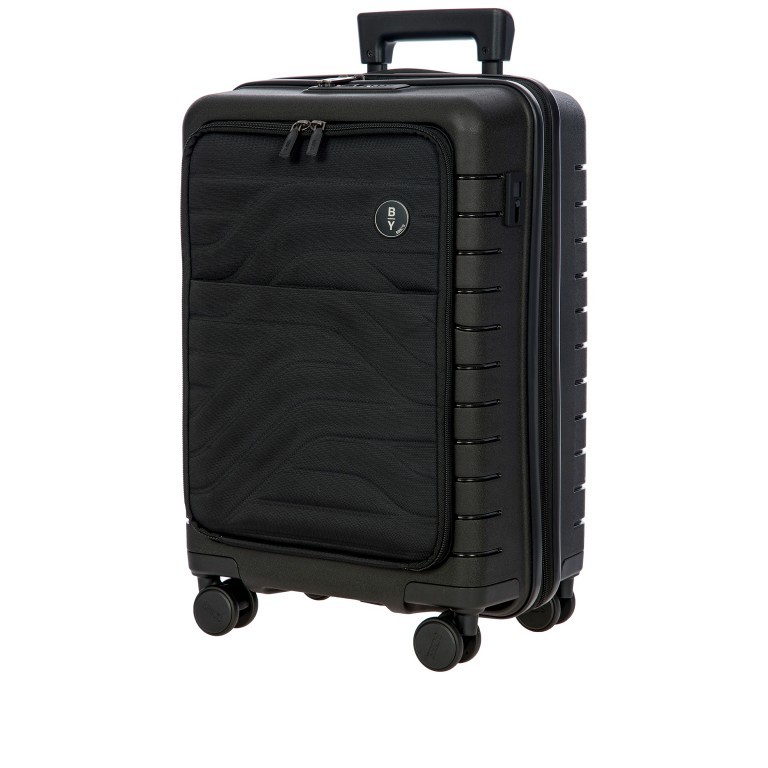 Handgepäck-Trolley B|Y by Brics Ulisse mit Frontfach 55 cm Nero, Farbe: schwarz, Marke: Brics, EAN: 8016623914749, Abmessungen in cm: 37x55x24, Bild 2 von 12