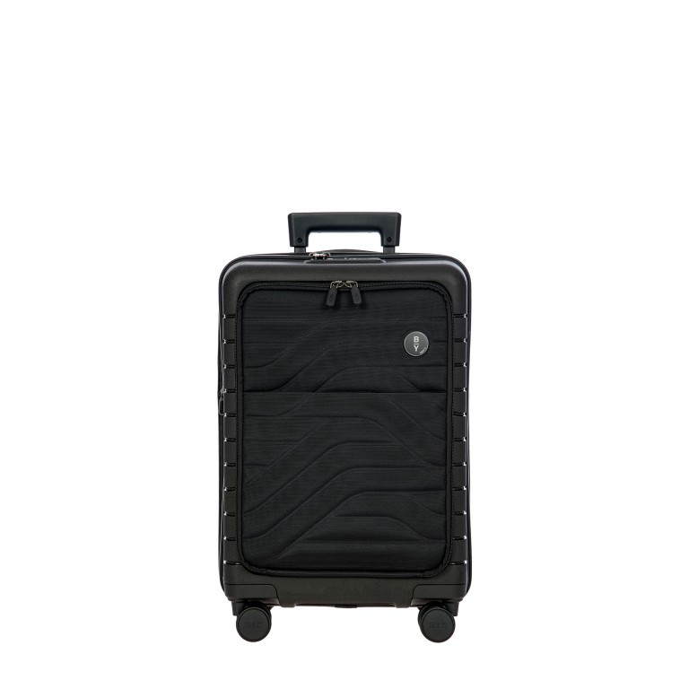 Handgepäck-Trolley B|Y by Brics Ulisse mit Frontfach 55 cm Nero, Farbe: schwarz, Marke: Brics, EAN: 8016623914749, Abmessungen in cm: 37x55x24, Bild 1 von 12