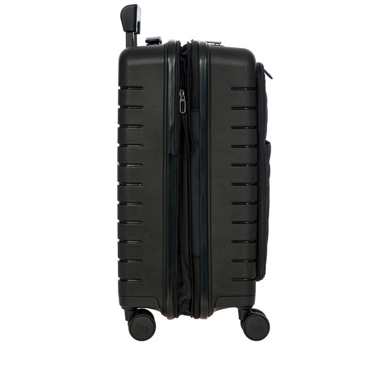 Handgepäck-Trolley B|Y by Brics Ulisse mit Frontfach 55 cm Nero, Farbe: schwarz, Marke: Brics, EAN: 8016623914749, Abmessungen in cm: 37x55x24, Bild 4 von 12