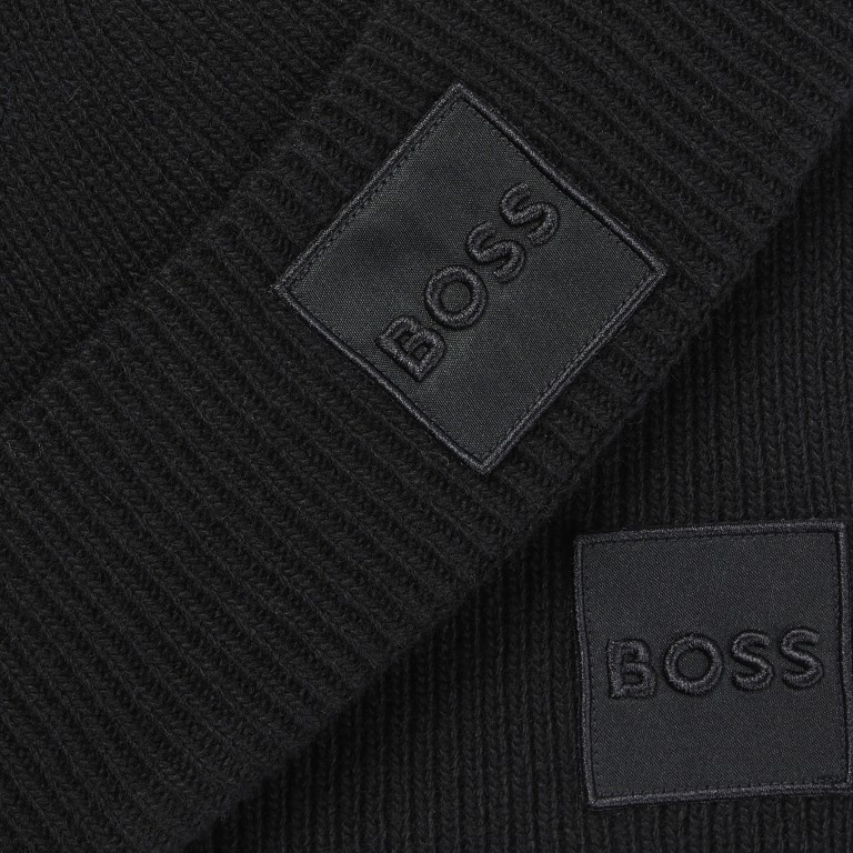 Mütze und Schal Metaverse zweiteiliges Geschenkset Black, Farbe: schwarz, Marke: BOSS, EAN: 4063538780161, Abmessungen in cm: 30x180x0.5, Bild 2 von 4