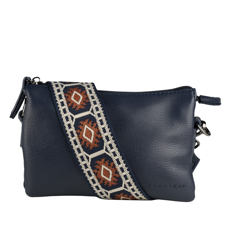 Umhängetasche Larissa F41-1313 mit zwei Schulterriemen Navy, Farbe: blau/petrol, Marke: Flanigan, EAN: 4066727002471, Abmessungen in cm: 18.5x13x7, Bild 1 von 7