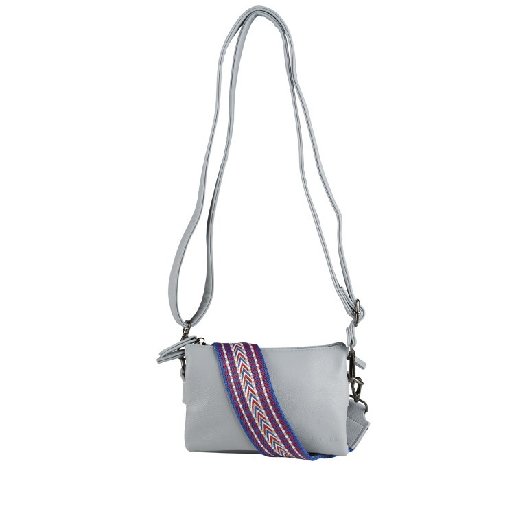 Umhängetasche Larissa F41-1313 mit zwei Schulterriemen Soft Blue, Farbe: blau/petrol, Marke: Flanigan, EAN: 4066727002495, Abmessungen in cm: 18.5x13x7, Bild 7 von 7