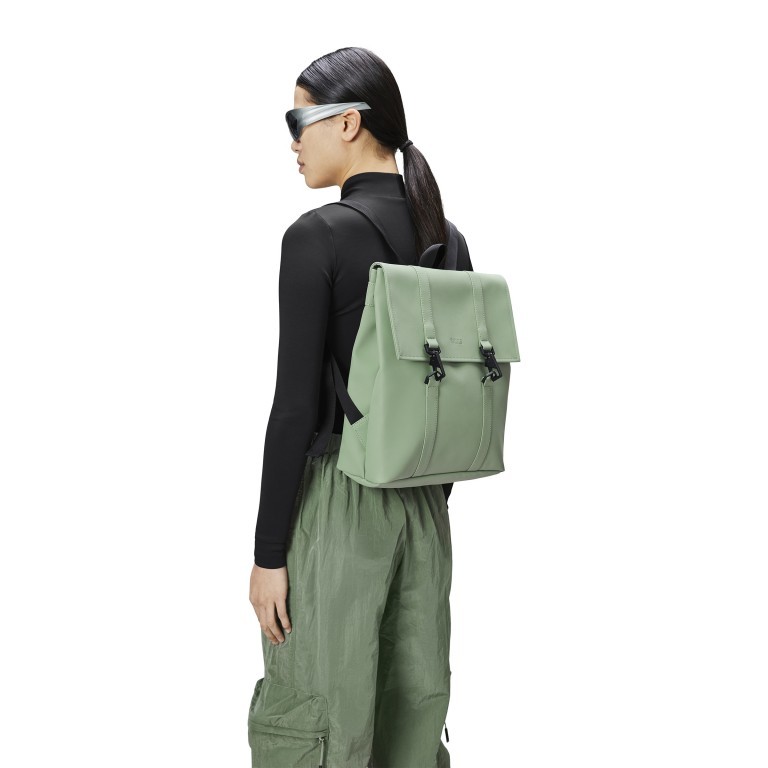 Rucksack MSN Bag Mini Haze, Farbe: grün/oliv, Marke: Rains, EAN: 5711747557355, Abmessungen in cm: 31x34x12, Bild 4 von 4