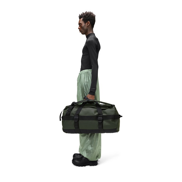 Reisetasche / Rucksack Texel Duffle Bag Green, Farbe: grün/oliv, Marke: Rains, EAN: 5711747560669, Abmessungen in cm: 62x34x34, Bild 4 von 7