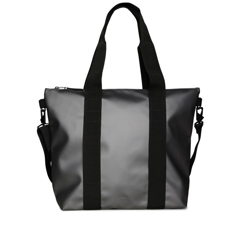 Shopper Tote Bag Mini Metallic Grey, Farbe: grau, Marke: Rains, EAN: 5711747557928, Abmessungen in cm: 35x36x13, Bild 1 von 4