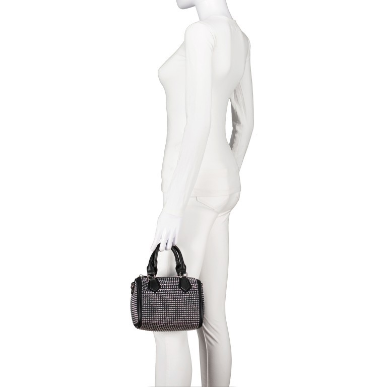 Handtasche mit Strass Schwarz, Farbe: schwarz, Marke: Hausfelder Manufaktur, EAN: 4065646015869, Abmessungen in cm: 19.5x15x12, Bild 4 von 7