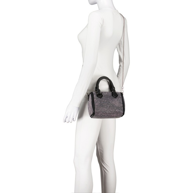 Handtasche mit Strass Schwarz, Farbe: schwarz, Marke: Hausfelder Manufaktur, EAN: 4065646015869, Abmessungen in cm: 19.5x15x12, Bild 6 von 7