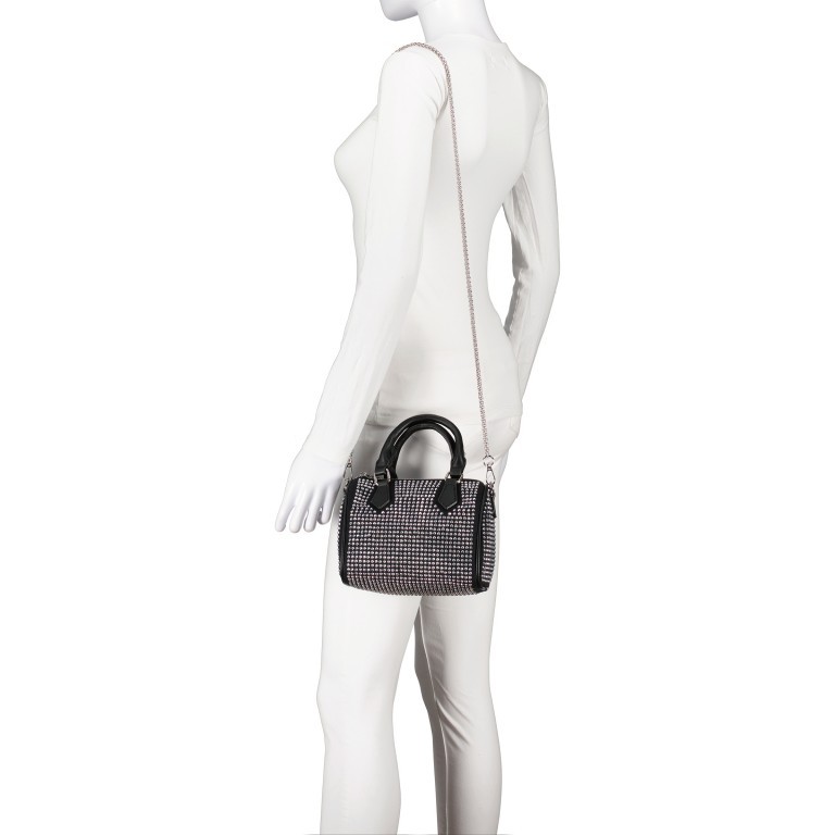Handtasche mit Strass Schwarz, Farbe: schwarz, Marke: Hausfelder Manufaktur, EAN: 4065646015869, Abmessungen in cm: 19.5x15x12, Bild 5 von 7