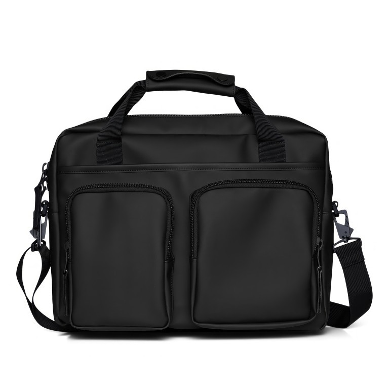 Aktentasche Texel Tech Bag mit Laptopfach 16 Zoll Black, Farbe: schwarz, Marke: Rains, EAN: 5711747558574, Abmessungen in cm: 38x30x9, Bild 1 von 8