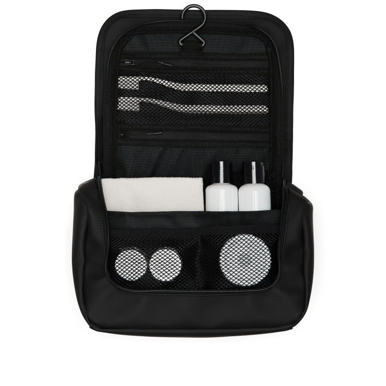 Kulturbeutel Texel Wash Bag Black, Farbe: schwarz, Marke: Rains, EAN: 5711747558123, Abmessungen in cm: 27x16x12, Bild 4 von 4