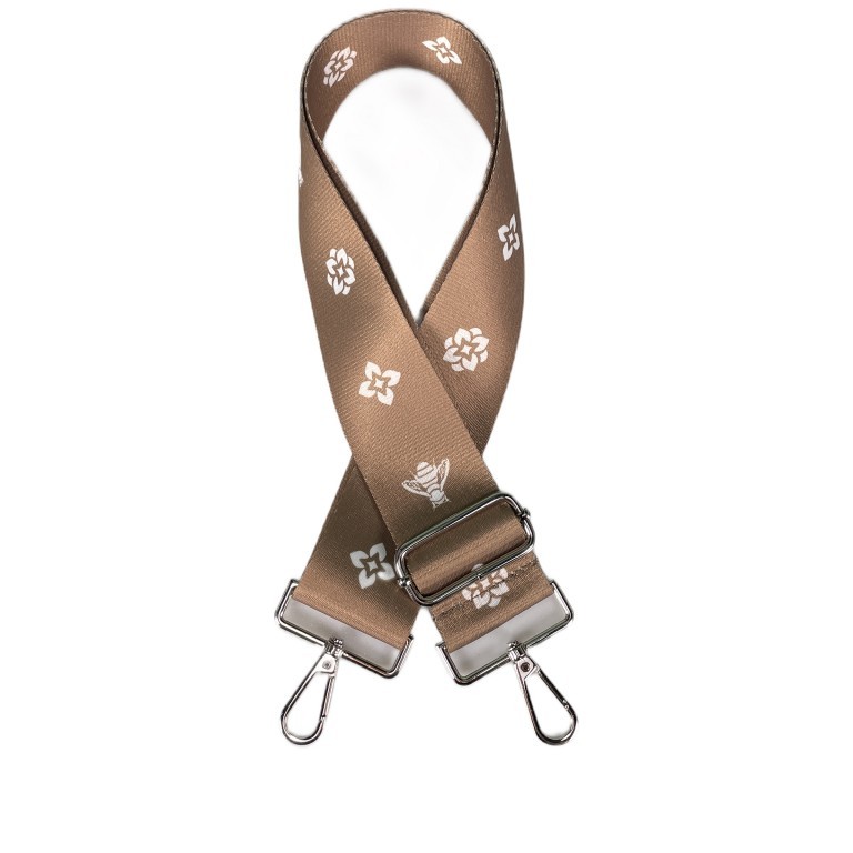 Schulterriemen Biene Silberkarabiner Taupe, Farbe: taupe/khaki, Marke: Hausfelder Manufaktur, EAN: 4065646015883, Bild 1 von 2