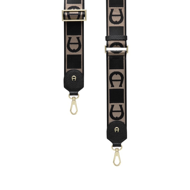 Schulterriemen Logo 167-009 Black Gold, Farbe: schwarz, Marke: AIGNER, EAN: 4055539519161, Abmessungen in cm: 4x0.3x108, Bild 1 von 2