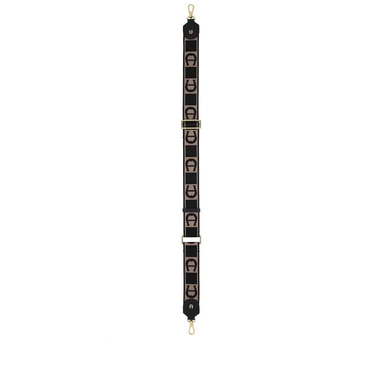 Schulterriemen Logo 167-009 Black Gold, Farbe: schwarz, Marke: AIGNER, EAN: 4055539519161, Abmessungen in cm: 4x0.3x108, Bild 2 von 2