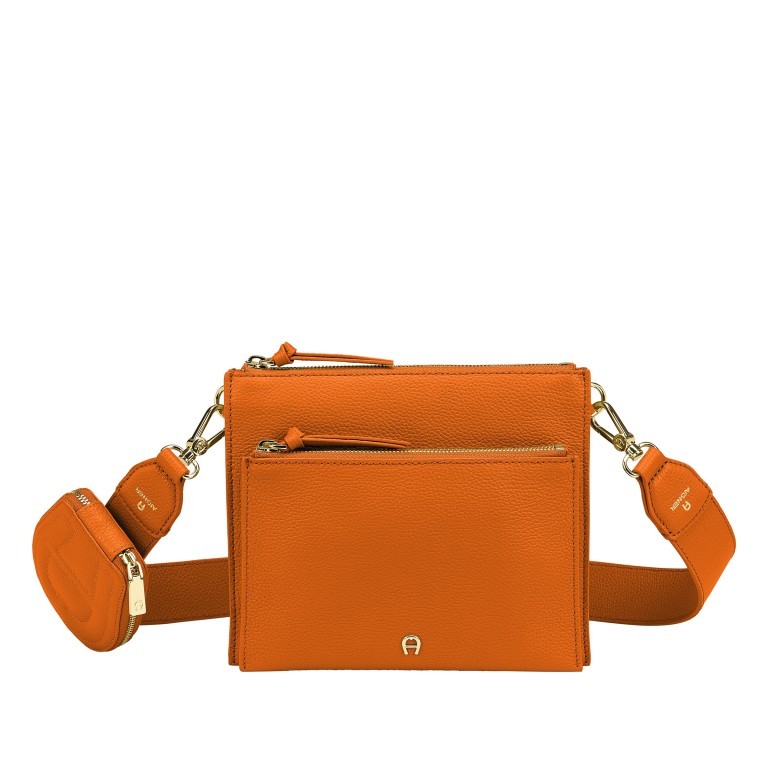 Umhängetasche Isa S mit Reißverschluss-Etui Element Orange, Farbe: orange, Marke: AIGNER, EAN: 4055539512278, Abmessungen in cm: 22x19x3.5, Bild 1 von 6