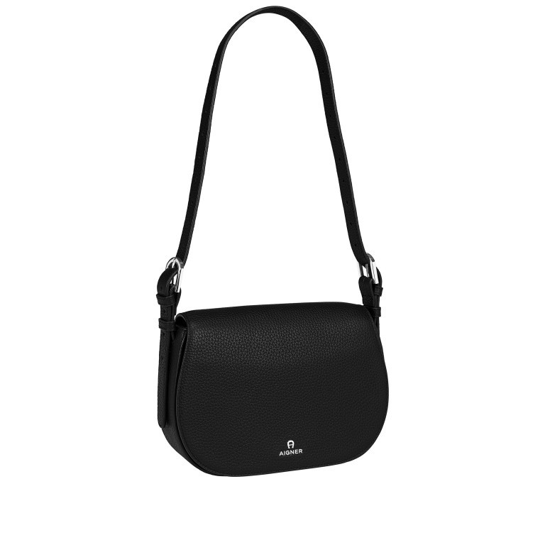 Satteltasche Ivy Black Silver, Farbe: schwarz, Marke: AIGNER, EAN: 4055539512704, Abmessungen in cm: 25x17x7, Bild 2 von 5