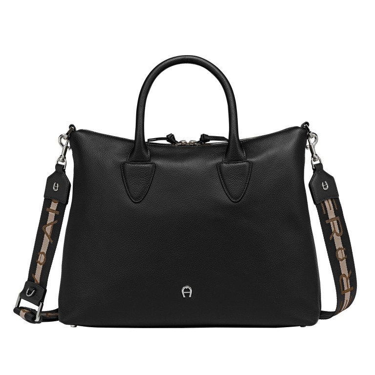 Handtasche Zita M Black Coloured, Farbe: schwarz, Marke: AIGNER, EAN: 4055539512957, Abmessungen in cm: 39x29x12, Bild 1 von 6