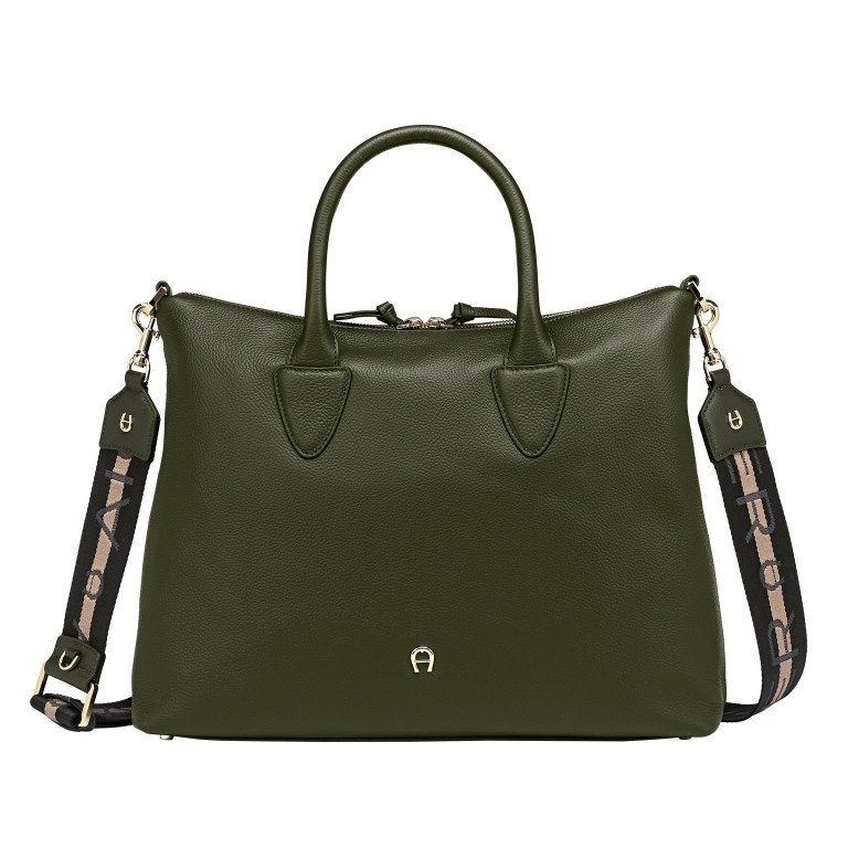 Handtasche Zita M Nature Green, Farbe: grün/oliv, Marke: AIGNER, EAN: 4055539512780, Abmessungen in cm: 39x29x12, Bild 1 von 6