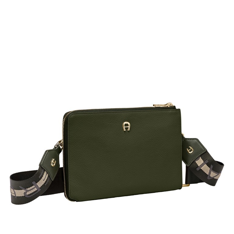 Umhängetasche / Clutch Zita Fashion Pouch Nature Green, Farbe: grün/oliv, Marke: AIGNER, EAN: 4055539518966, Abmessungen in cm: 23.5x16x2.5, Bild 2 von 5