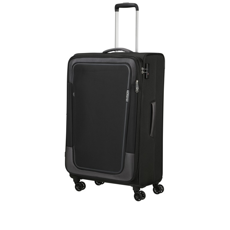 Koffer Pulsonic Spinner 81 Expandable Asphalt Black, Farbe: schwarz, Marke: American Tourister, EAN: 5400520204196, Abmessungen in cm: 49x81x31, Bild 7 von 11