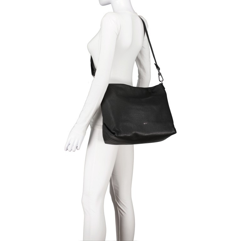 Beuteltasche Dalia Poppy Black Nickel, Farbe: schwarz, Marke: Abro, EAN: 4067278100753, Abmessungen in cm: 37x32x14, Bild 7 von 8