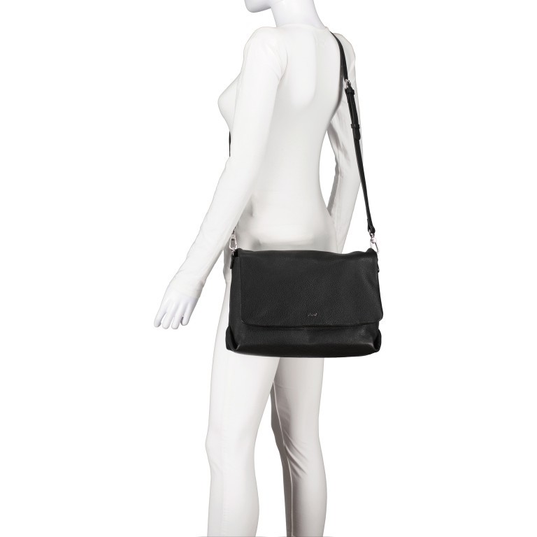 Umhängetasche Dalia Poppy Black Nickel, Farbe: schwarz, Marke: Abro, EAN: 4067278100579, Abmessungen in cm: 30x19.5x10, Bild 7 von 8