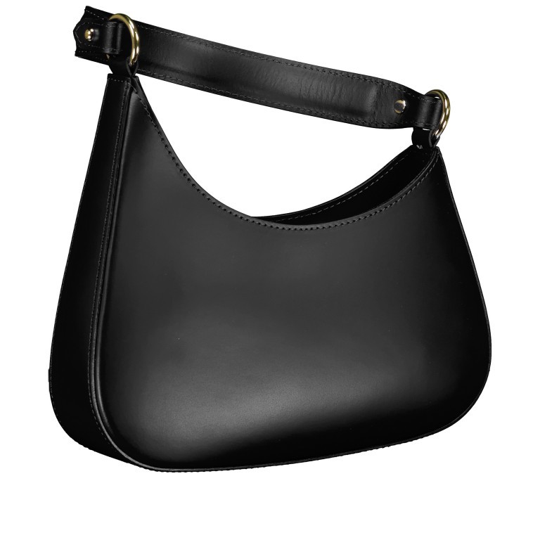 Beuteltasche Ruga Schwarz, Farbe: schwarz, Marke: Hausfelder Manufaktur, EAN: 4065646016187, Abmessungen in cm: 28x18x7, Bild 2 von 8