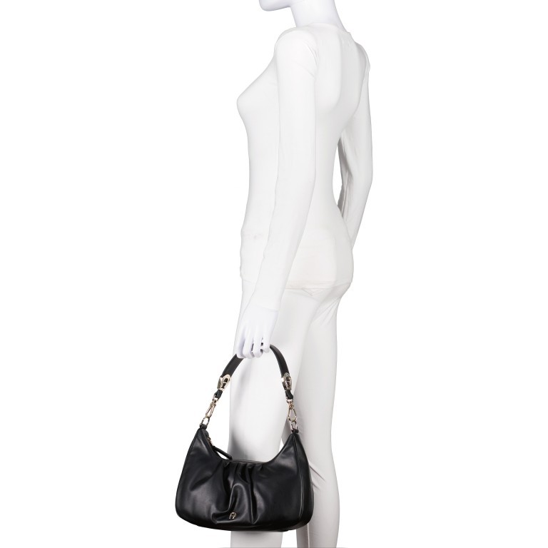 Beuteltasche Filo S 136-095 Black, Farbe: schwarz, Marke: AIGNER, EAN: 4055539450174, Abmessungen in cm: 28.5x20x9, Bild 4 von 8