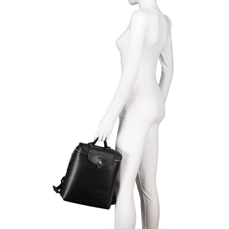 Rucksack Le Pliage City Backpack M Noir, Farbe: schwarz, Marke: Longchamp, EAN: 3597922384242, Abmessungen in cm: 26x28x10, Bild 4 von 6