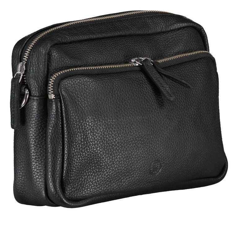 Umhängetasche Schwarz, Farbe: schwarz, Marke: Hausfelder Manufaktur, EAN: 4065646016255, Abmessungen in cm: 22.5x16x8, Bild 2 von 6