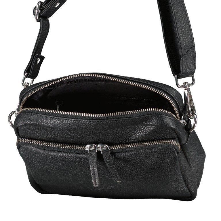 Umhängetasche Schwarz, Farbe: schwarz, Marke: Hausfelder Manufaktur, EAN: 4065646016255, Abmessungen in cm: 22.5x16x8, Bild 6 von 6