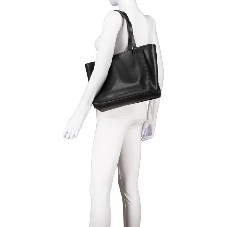 Shopper Le Foulonné Tote Bag Noir, Farbe: schwarz, Marke: Longchamp, EAN: 3597922265961, Abmessungen in cm: 34x26x13, Bild 4 von 5