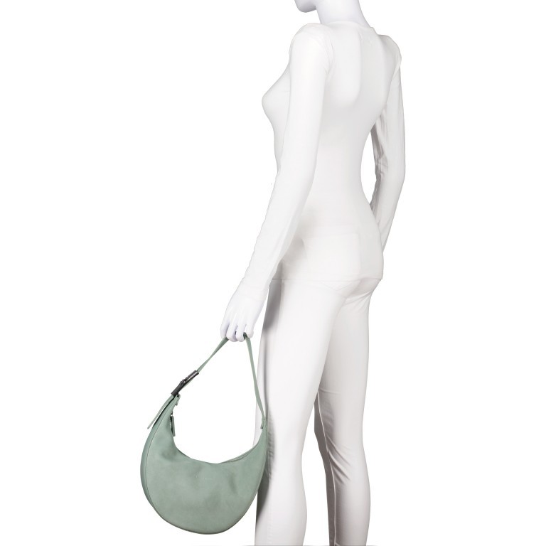 Beuteltasche Roseau Soft Vert de Gris, Farbe: grün/oliv, Marke: Longchamp, EAN: 3597922430734, Abmessungen in cm: 28x17x10, Bild 4 von 6