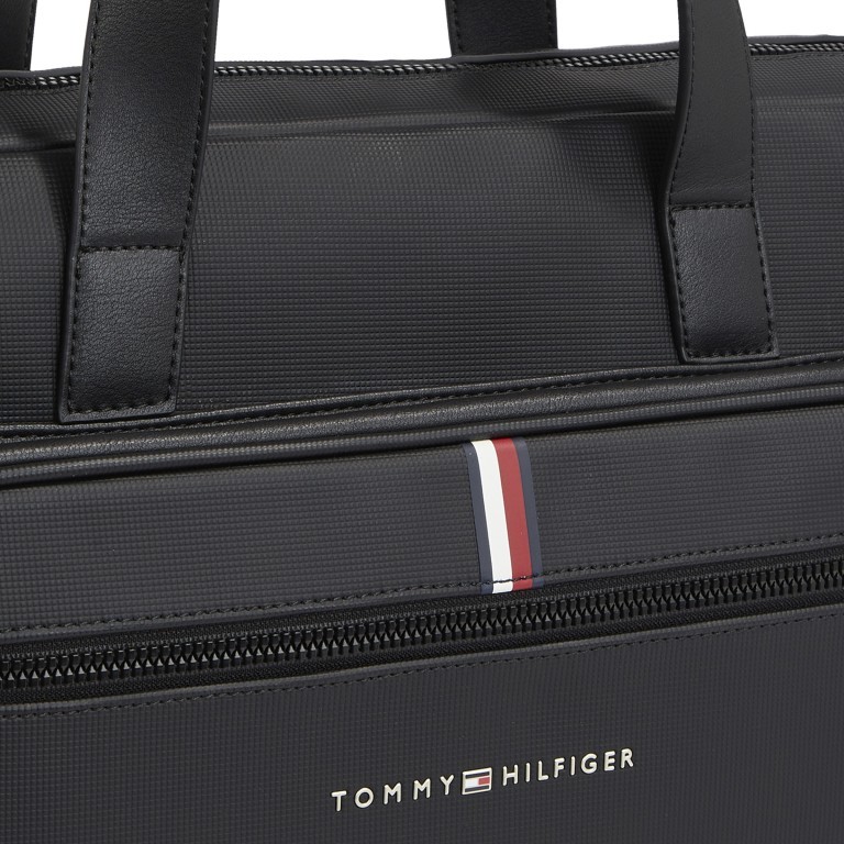 Aktentasche Essential Computer Bag mit Piqué-Struktur Black, Farbe: schwarz, Marke: Tommy Hilfiger, EAN: 8720645293071, Abmessungen in cm: 38x28x10, Bild 4 von 4