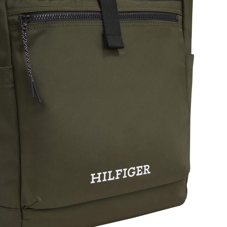 Rucksack Monotype Rolltop Backpack Army Green, Farbe: taupe/khaki, Marke: Tommy Hilfiger, EAN: 8720645295037, Abmessungen in cm: 30x40x20, Bild 4 von 4