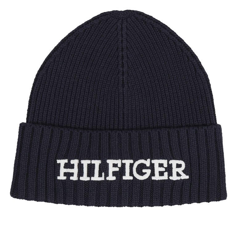 Mütze Monotype Beanie Space Blue, Farbe: blau/petrol, Marke: Tommy Hilfiger, EAN: 8720645290636, Bild 1 von 3