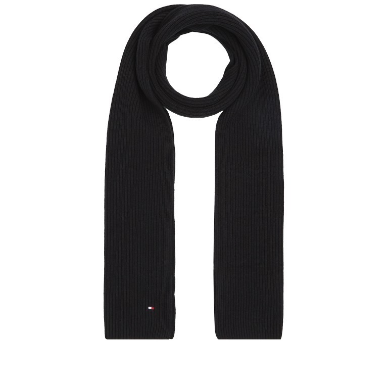 Schal Essential Flag Scarf Black, Farbe: schwarz, Marke: Tommy Hilfiger, EAN: 8720645292791, Abmessungen in cm: 25x180x0, Bild 1 von 3