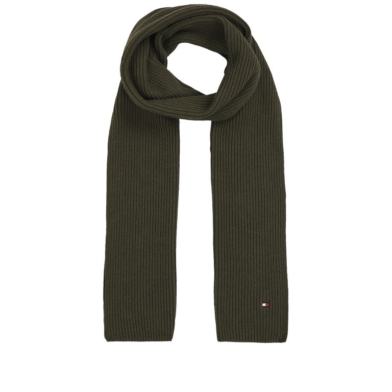 Schal Essential Flag Scarf Army Green, Farbe: taupe/khaki, Marke: Tommy Hilfiger, EAN: 8720645294726, Abmessungen in cm: 25x180x0, Bild 1 von 3