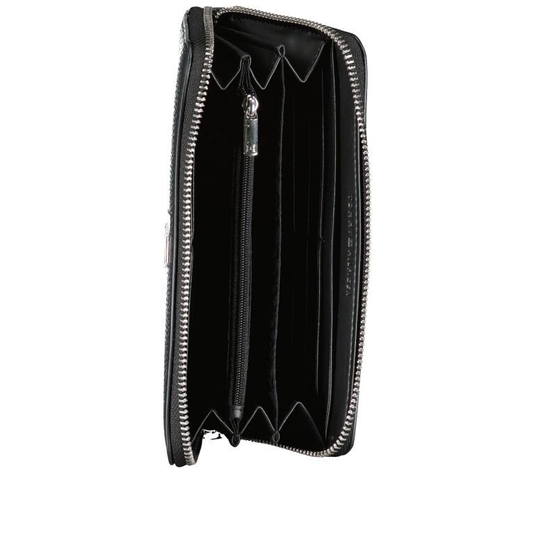 Geldbörse Emblem Large Wallet Zip Around SCHWARZ/Black, Farbe: schwarz, Marke: Tommy Hilfiger, EAN: 8720645300151, Abmessungen in cm: 19x10x2.5, Bild 4 von 4